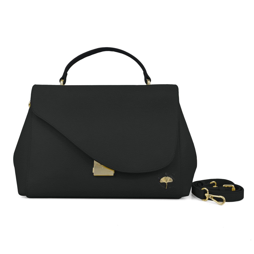 The Black Leather Handbag with a Modern Twist - STEF MOUCHIE
