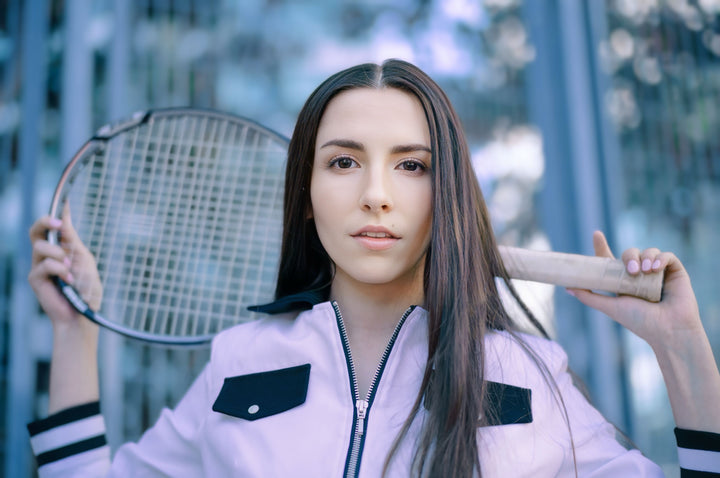 Varsity-Cropped Zip Jacket in White Twill