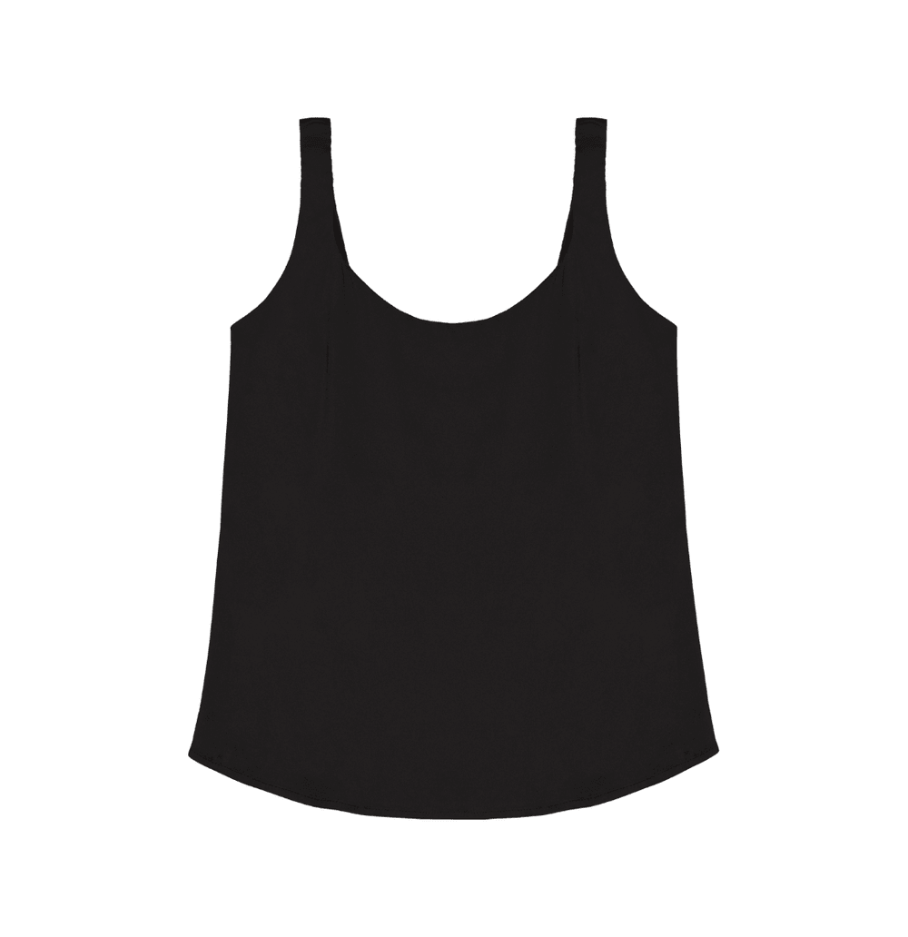 Charmeuse Silk Camisole Tank Top in Black - STEF MOUCHIE