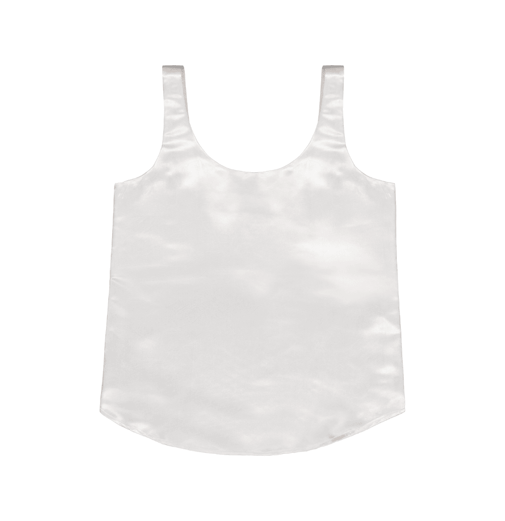 Charmeuse Silk Camisole Tank Top in White - STEF MOUCHIE
