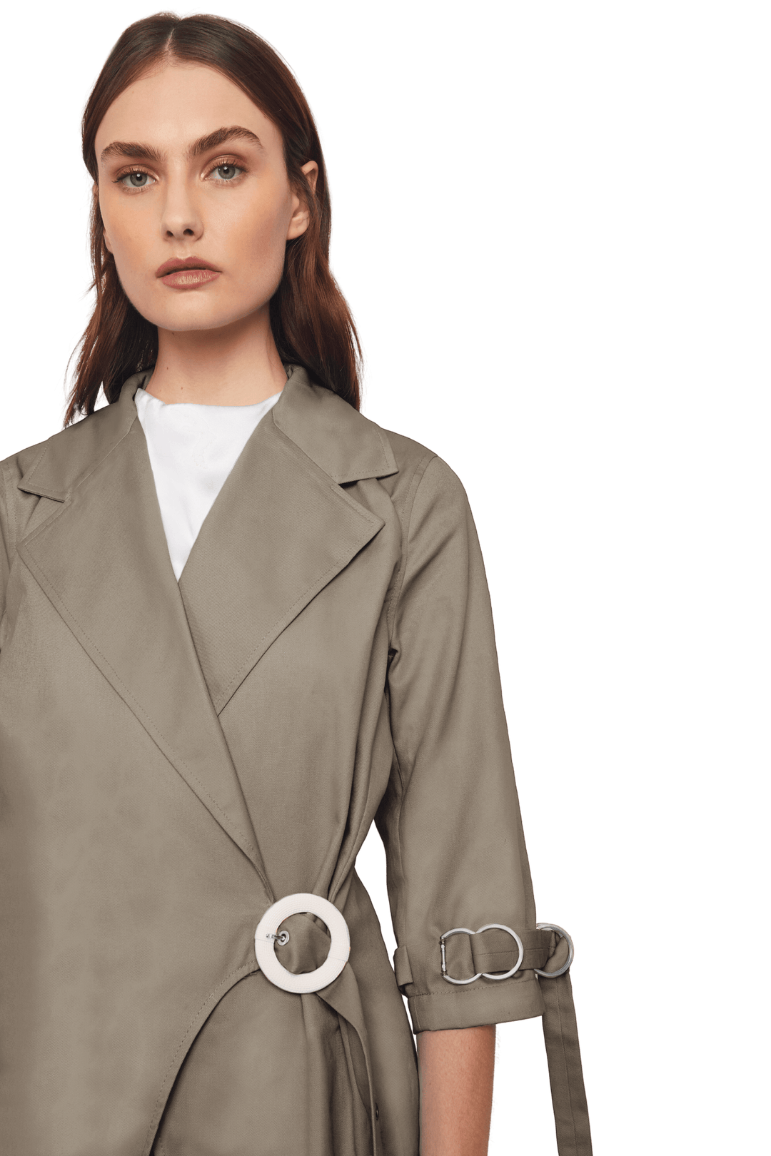 Asymmetric Blazer in Stratton Khaki Organic Cotton Twill - STEF MOUCHIE