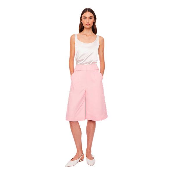 Palazzo Trousers in Stratton Pink Solid Organic Cotton Twill - STEF MOUCHIE