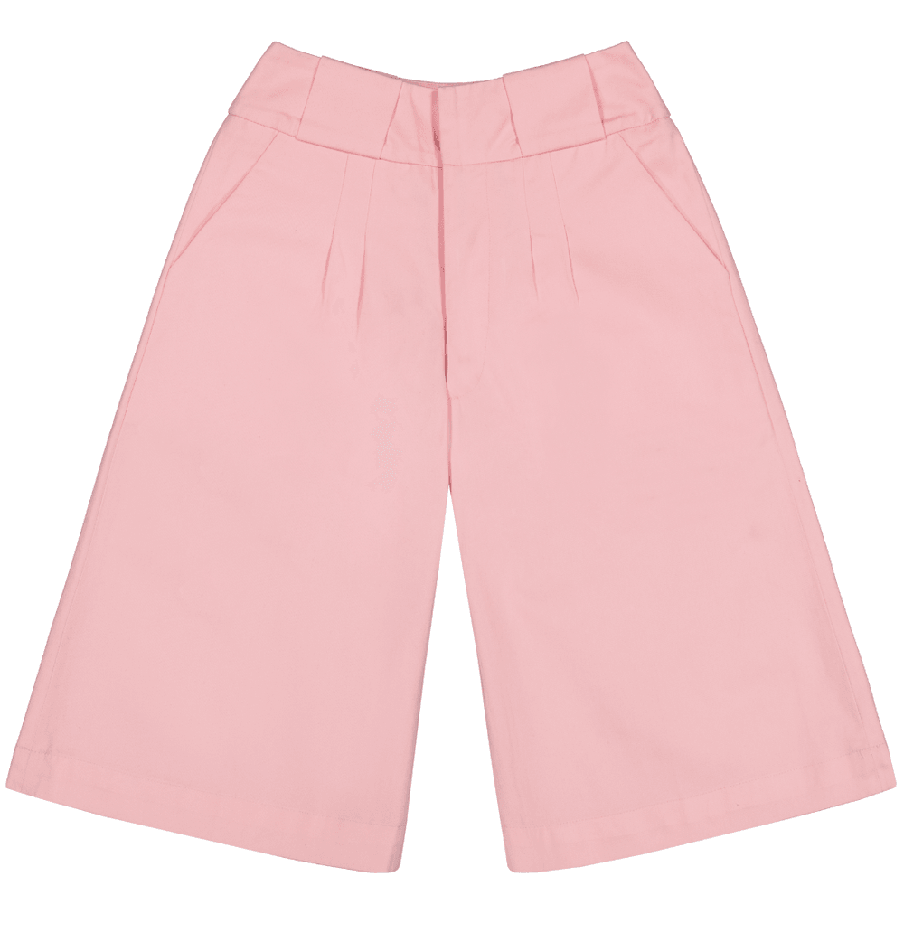 Palazzo Trousers in Stratton Pink Solid Organic Cotton Twill - STEF MOUCHIE