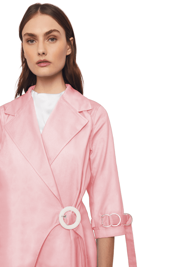 Asymmetric Blazer in Stratton Pink Organic Cotton Twill